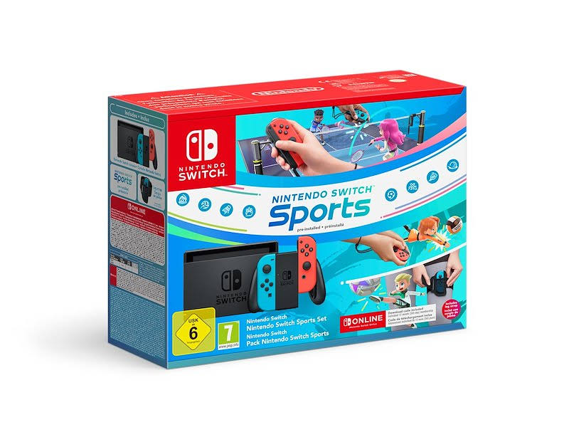 Nintendo SWITCH+NINTENDO SWITCH SPORTS+NSO 12M Blu/Rosso